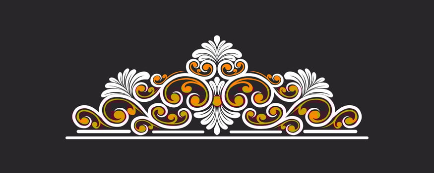 Ornament floral design element for frame, border, and wedding with vintage style vector