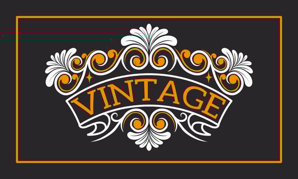 Ornament floral design element for frame, border, and wedding with vintage style vector