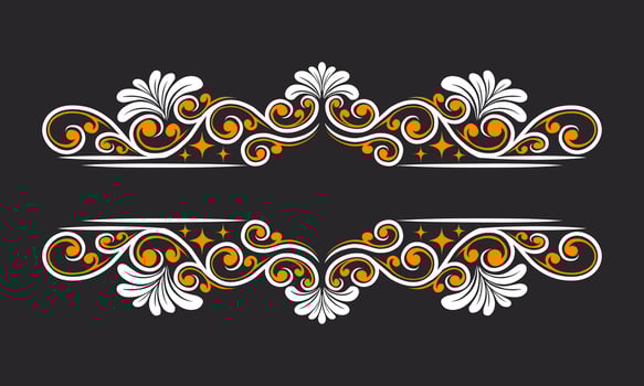 Ornament floral design element for frame, border, and wedding with vintage style vector