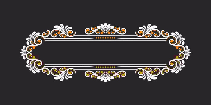 Vintage Baroque Victorian frame border monogram floral engraved scroll ornament vector