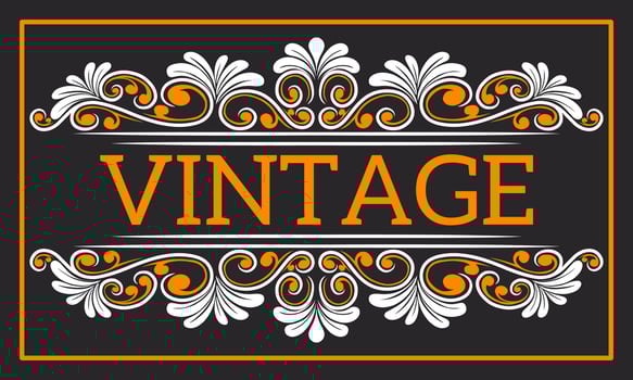 Vintage Baroque Victorian frame border monogram floral engraved scroll ornament vector