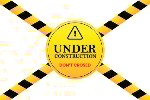 Flat under construction template vector