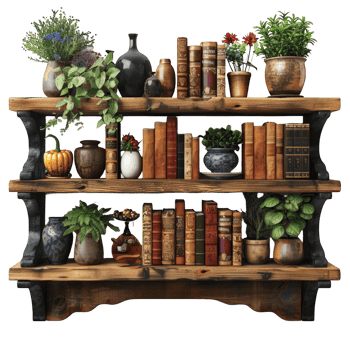 Book Shelf on transparent background png