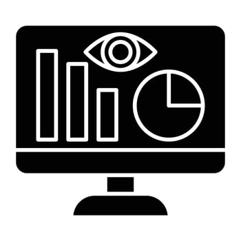 Monitoring Icon Design For Personal And Commercial Use. vector