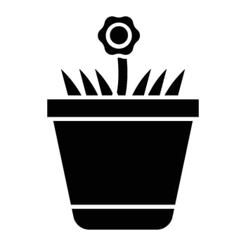 Flower Pot Glyph Icon Design vector