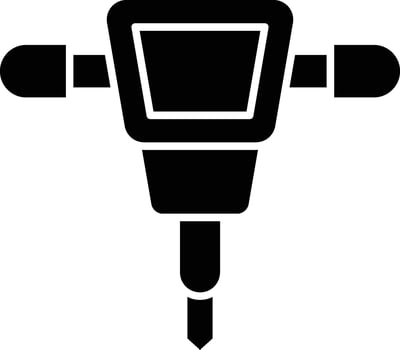 Jackhammer Glyph Icon Design vector