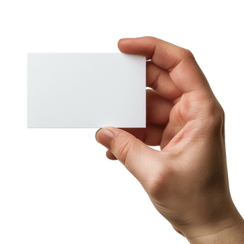 Hand holding business card isolated on transparent background png