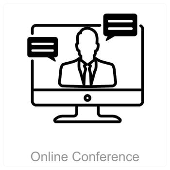 Online Conference and meeting icon concept vector