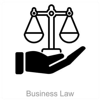 Business Law and scale icon concept vector