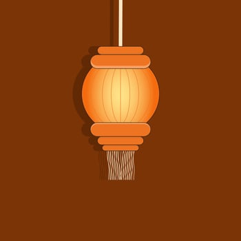 orange glow in the dark lantern vector