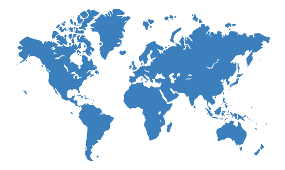 Blue world map silhouette. png