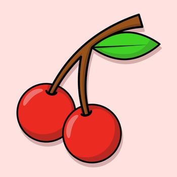 Cherry Fruit Concept, sweet food concept, Delicious Healthy Organic Food Concept Flat Food Table, Fresh fruit illustration, Cute cute cherry fruit character, Flat Cartoon on background. vector
