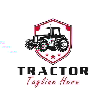 tractor shield illustration logo vector