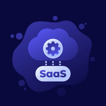 SaaS platform icon with a cloud, design vector