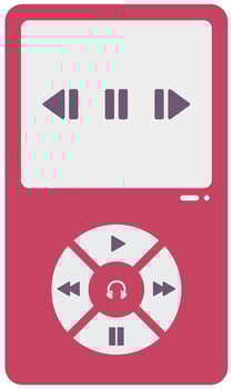 Mp3 player flat illustration isolated on white background. vector