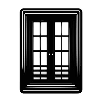 illustration of window and door, suitable for window fabrication logo and etc vector