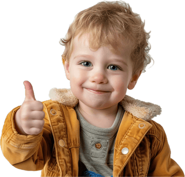 Cute Baby Giving Thumbs Up and Smiling. png