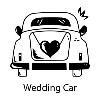 Trendy Wedding Car vector