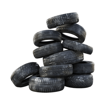 Dirty Black Tires Stack on Transparent Background png
