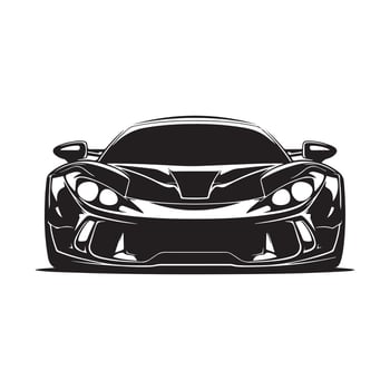 Front view sedan car Design in black and white color vector