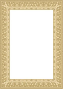 golden square Egyptian ornament. Endless Rectangle, Ring of Ancient Egypt. Geometric African frame. vector