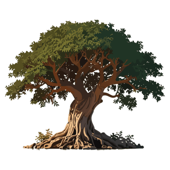 Banyan tree illustration design drawing png