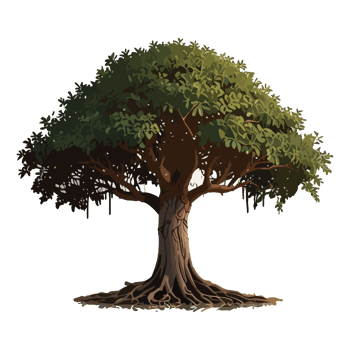 Banyan tree illustration design drawing png