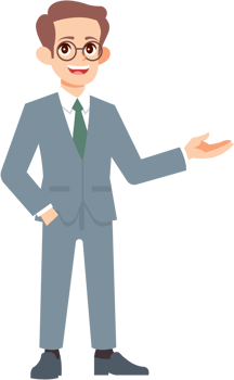 Business man presentation flat design illustration png