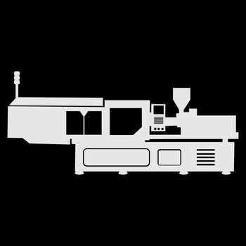 plastic injection molding machine icon illustration symbol design vector