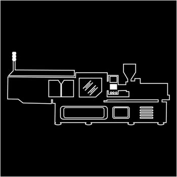 plastic injection molding machine icon illustration symbol design vector