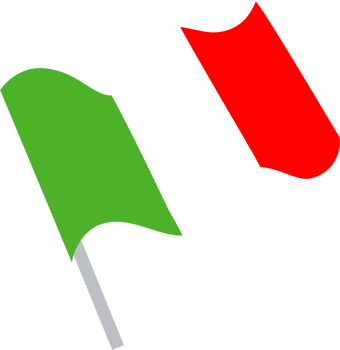 Flat illustration Italian flag fabric png