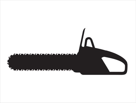 Chainsaw silhouette on white background vector