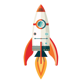 Flat isolated of Rocket Clipart with Transparent Background png