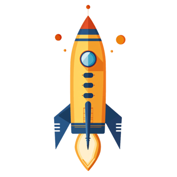 Flat isolated of Rocket Clipart with Transparent Background png