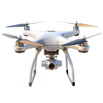 A White Drone With Camera png