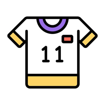 Menswear shirt, flat design icon of sports shirt vector