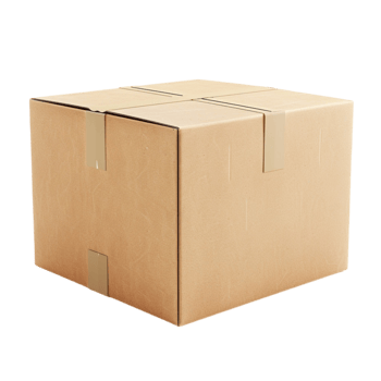 A cardboard box on a transparent background. png