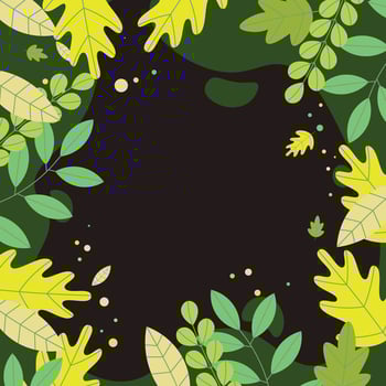 Flat hand drawn leaves background. vector