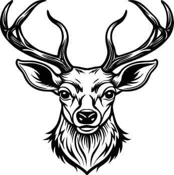 deer head silhouette isolated on white background eps 10 vector
