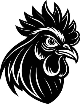 chicken head illustration isolated on white background eps 10 vector