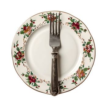 Blank Plate with Knife or Spoon on it on Transparent Background png