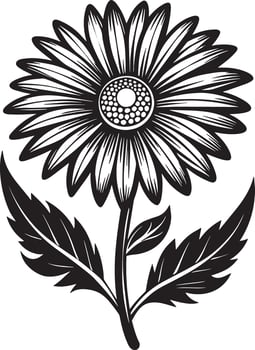 black and white flower silhouette illustration vector