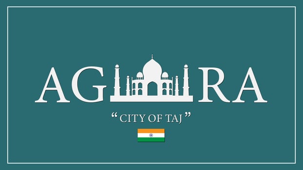 Agra city of Taj concept illustration vector