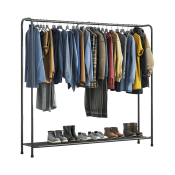 Wardrobe Stand with Clothes on it on Transparent Background png