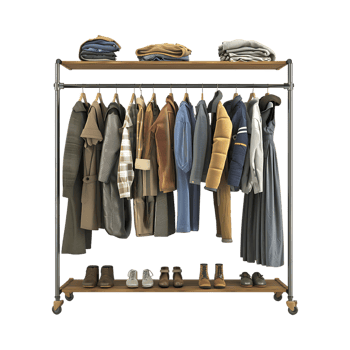 Wardrobe Stand with Clothes on it on Transparent Background png