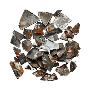 Cracked or Chopped Iron Pieces on Transparent Background png
