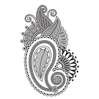 Traditional and Cultural Beautiful pattern design, tattoo design, mandala patterns, Arabic patterns, Rangoli, Alpona, Kolam, Paisley line art. vector