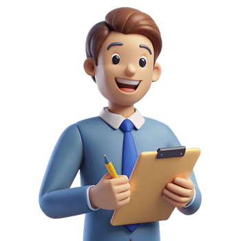 People with Clipboard 3d Render png