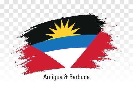 Antigua and Barbuda flag. Grunge brush stroke flag of Antigua and Barbuda isolated on white illustration vector