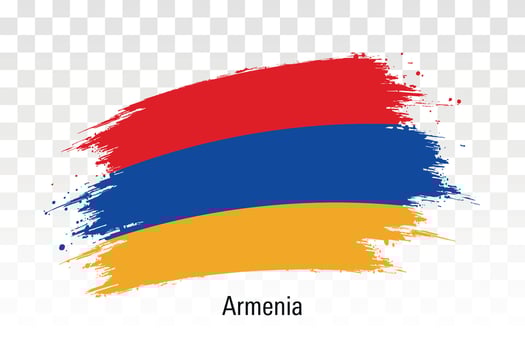 Armenia flag. Grunge brush stroke flag of Armenia isolated on white illustration vector